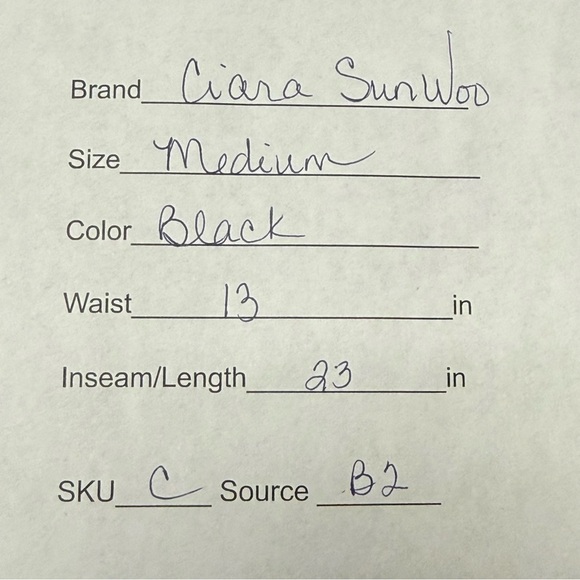 Clara Sun Woo Black Pull On Stretch Knit Crop Pants USA M Chic Soft - Picture 6 of 6